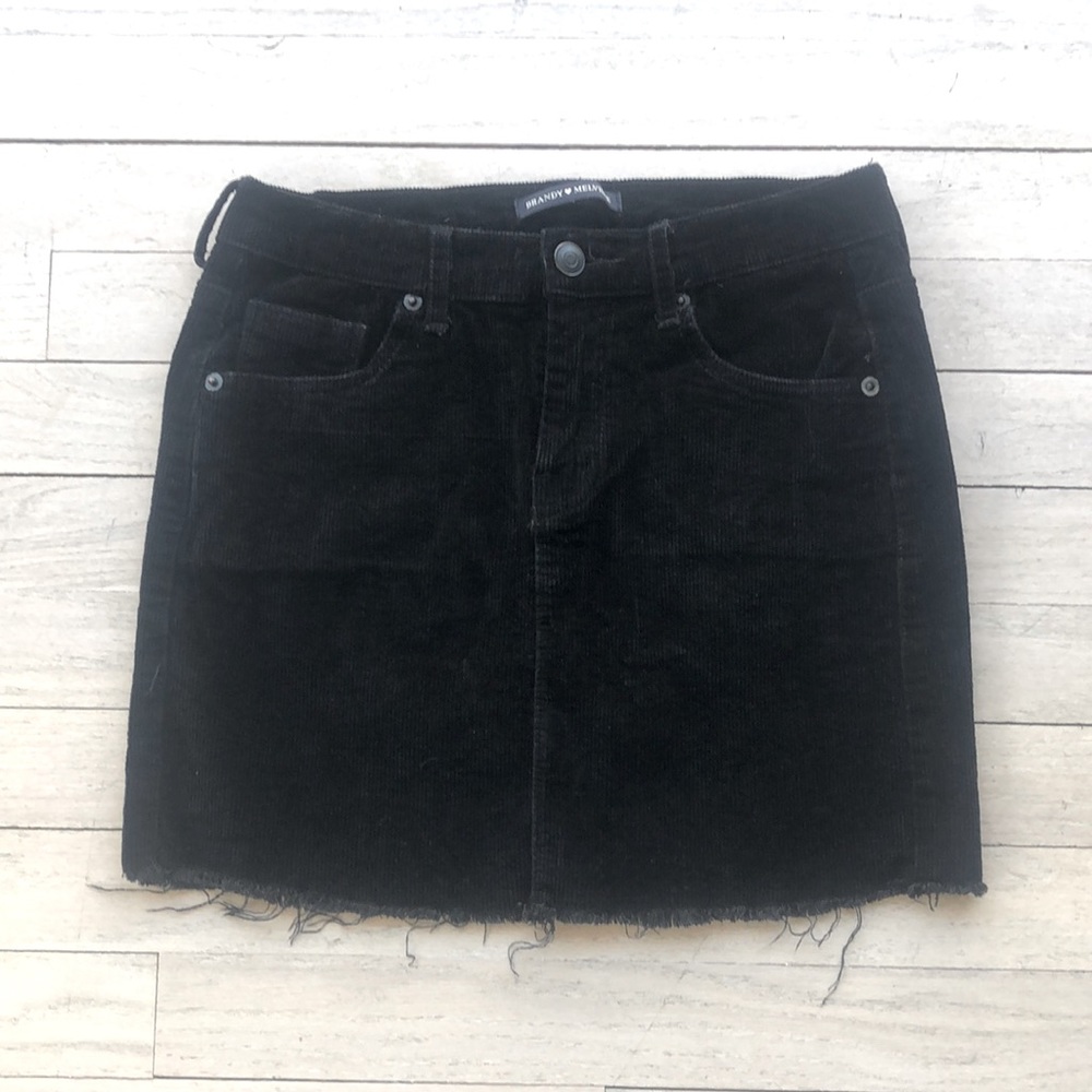 Brandy Melville corduroy mini skirt black